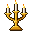 lit golden candelabra